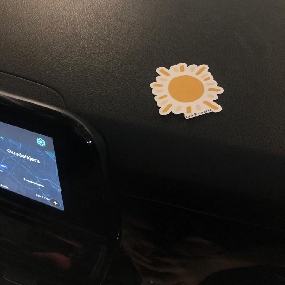 Yellow sun sticker