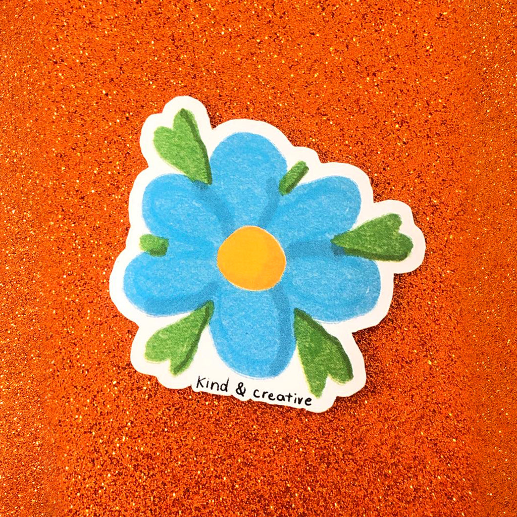 Blue flower sticker