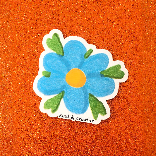 Pegatina de flor azul