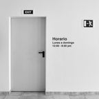 Vinilo de horario comercial personalizado