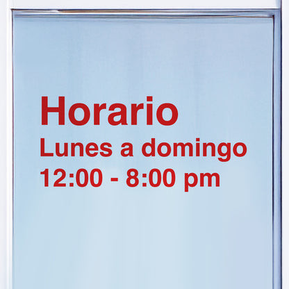 Custom business hours vinyl