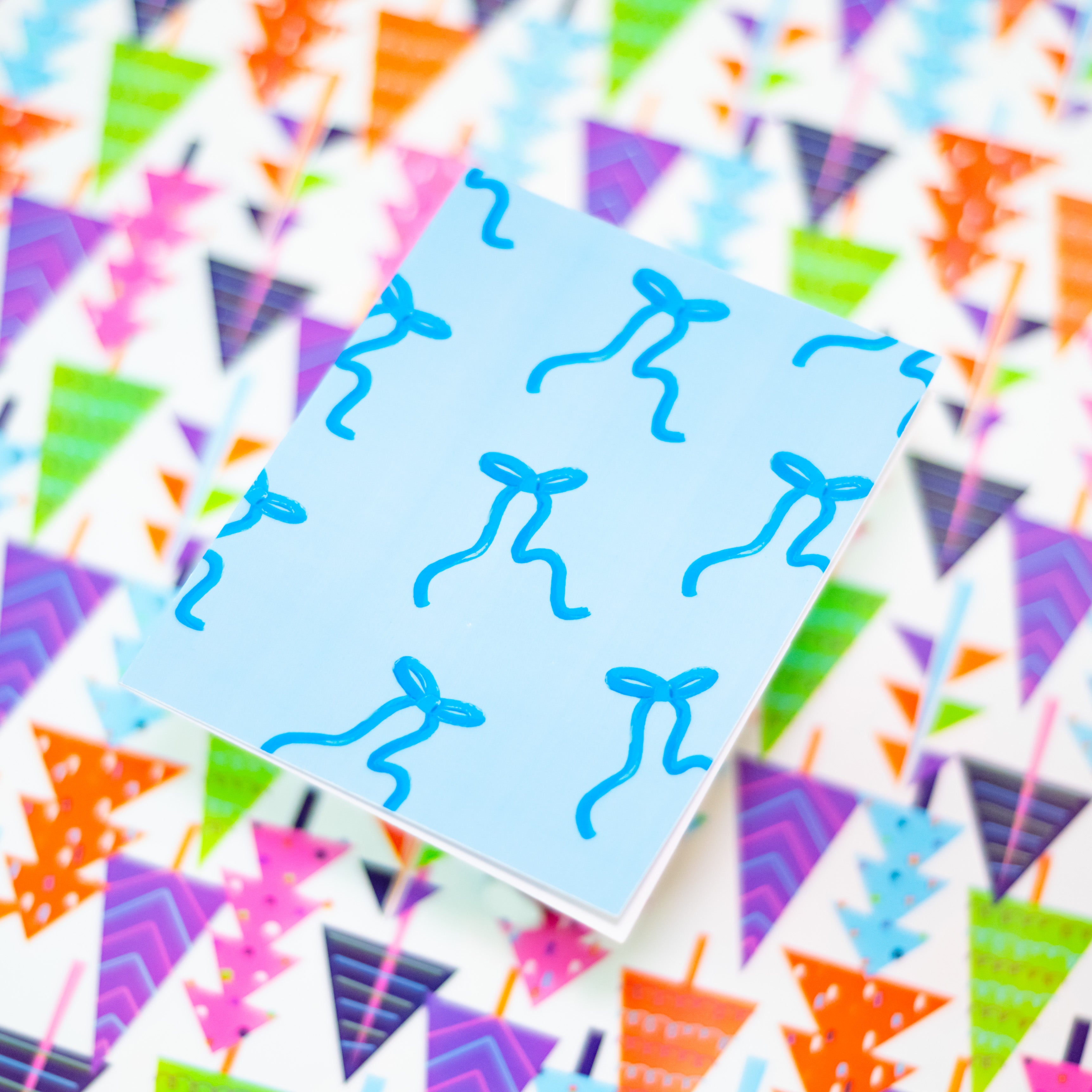 Blue bows card