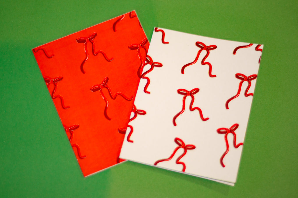 Red bows card
