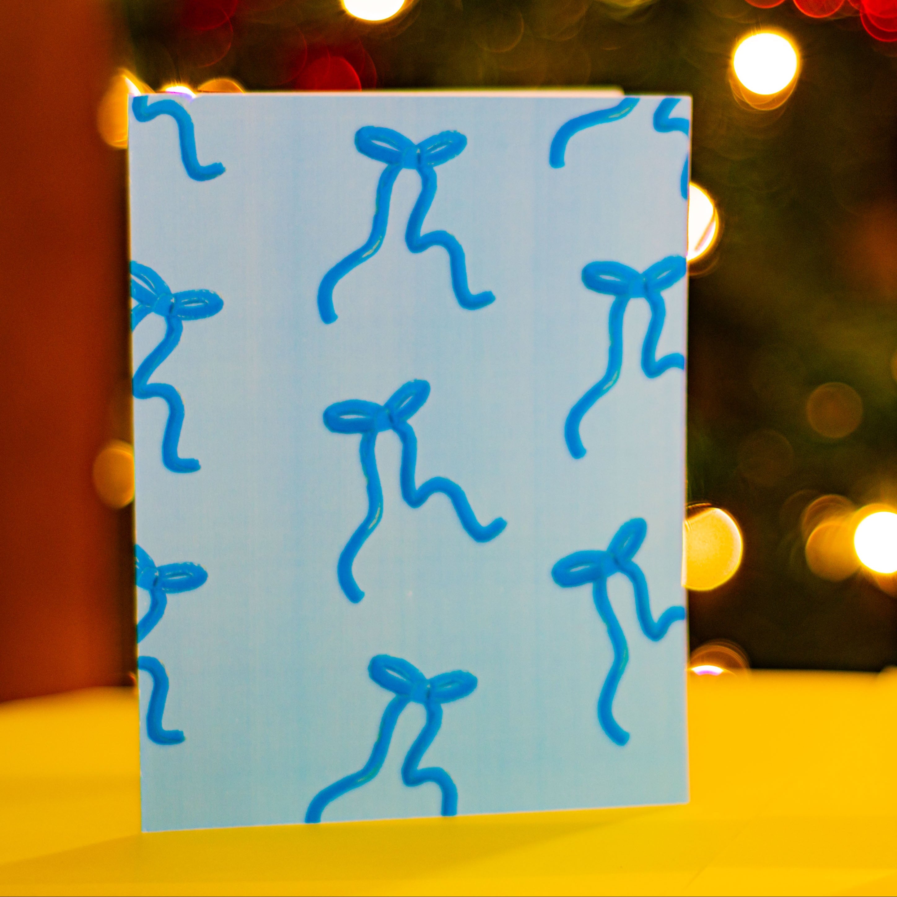 Blue bows card